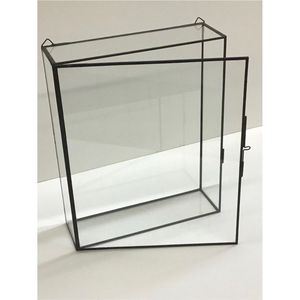 Modern Metal and Glass Hinged <b>Display</b> <b>Case</b> for Wall Mount Photos - Premium Hinged Decorative Frame for Home Decor Tabletop Use - Product Image 1