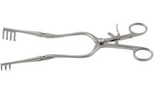 Retractor manual de acero inoxidable Adson, 6x6 puntas, 27 cm, retractores quirúrgicos afilados y blandos, instrumento autorretenible de Dentavex - Product Image 4