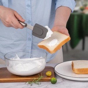 Wholesale Manufacturer Stainless Steel Handle <b>Silicone</b> Spatula Kitchen <b>Cooking</b> <b>Utensil</b> Household Use Cream Egg Turner Spatula - Product Image 5