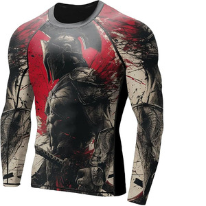 Custom Men's Rash Guard Performance <b>Compression</b> <b>Shirt</b> with Stretch Fabric for Surfing MMA and Fitness Training - Product Image 5