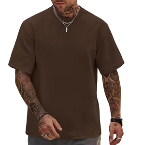T-shirt de sport OEM surdimensionné en coton élastique et spandex, uni, pour entraînement, coupe ample, personnalisé, pour hommes, fitness, musculation, coupe ajustée, anti-plis - Product Image 1