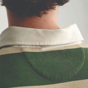 เสื้อโปโลลายทางลำลองสำหรับผู้ชาย - เนื้อผ้านุ่ม ทนทาน เหมาะสำหรับใส่เล่นกีฬาและชุดลำลองทุกวัน เสื้อรักบี้ OEM - Product Image 5