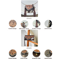 Penjualan Terbaik Hand Tooled kulit sapi kapasitas besar Fringe tas Crossbody & Card Holder Clutch 2-Piece Set Combo untuk wanita