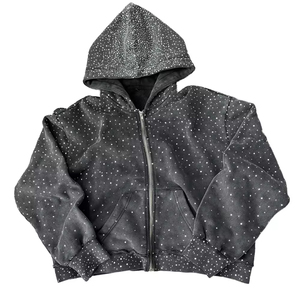 100%Cotton Zipper-Up Dot Print <b>Glitter</b> Hoodie Premium Quality Street Fashion Sweatshirt Hoodies Sweaters <b>Clothes</b> Men Embroidery - Product Image 4