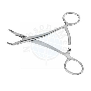 Pinzas de reducción ósea curvas escalonadas y puntiagudas NABSONS MED de 5.5 pulgadas, instrumento quirúrgico ortopédico manual de acero inoxidable - Product Image 2