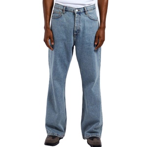 High Quality Men’s Slim Fit <b>Boot</b> Cut Denim Jeans Mid Waist Washed Button Decoration Casual Stonewash Pants Summer Autumn - Product Image 1