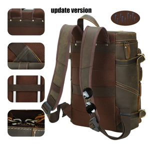 Best Quality Unisex Casual Genuine <b>Leather</b> <b>Backpack</b> with Zipper Closure Personalized <b>Large</b> Capacity <b>Leather</b> <b>Backpack</b> Bag - Product Image 2