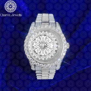Reloj de Lujo Charm_Jewells para Mujer, Acero Inoxidable, Caja Redonda de 30 mm, Movimiento de Cuarzo Analógico, Detalles de Diamantes, Correa de Cuero - Product Image 1