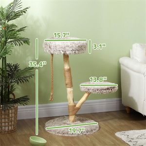 Albero Tiragraffi in Legno per il Divertimento di Tuo Amico Felino nel Gioco e nella Salita! - Product Image 5