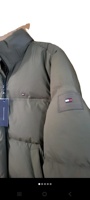Veste d'hiver matelassée à capuche pour homme, de haute qualité, design patchwork, rembourrage en plumes de canard, 100% polyester, teinture unie, ceinture coupe-vent