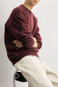 Sweat-shirt unisexe confortable en molleton 100 % coton à col rond, doublure numérique, manches longues, tissu tricoté anti-boulochage pour l'hiver – Vente en gros - Product Image 4