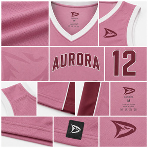 Aurora Women's Basketball Jersey V-Neck Sleeveless Moisture Wicking <b>Mesh</b> Tank <b>Top</b> Custom Sublimated Print 12 - Product Image 6