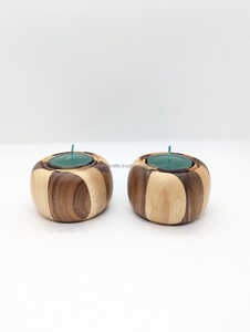 Soporte de luz de té de madera de mango decorativo con acabado pulido para un estilo de vida sostenible ecológico y una decoración festiva elegante - Product Image 4