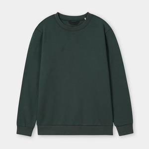 เสื้อสเวตเชิ้ตคอกลมผู้ชาย สีพื้น ผ้าถัก ทรงปกติ สวมใส่สบายๆ สำหรับฤดูใบไม้ร่วง สีเขียวเข้ม แขนยาว ผ้าฝ้าย 100% - Product Image 1
