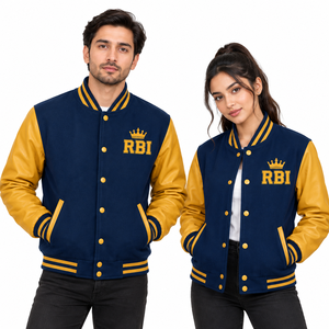 Blouson universitaire réversible en laine de baseball personnalisé, style Letterman, respirant, avec logo brodé fini, qualité supérieure - Product Image 1