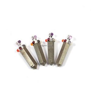 Vente en gros de pendentif en cristal de guérison 7 chakra Reiki pierre précieuse naturelle agate collée sculptée style Feng Shui pour radiesthésie décoration intérieure - Product Image 4