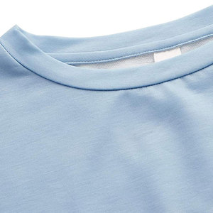 Sweat-shirt court à col rond et manches longues pour femme, couleur dégradée, avec ourlet festonné, haut tricoté décontracté - Product Image 2