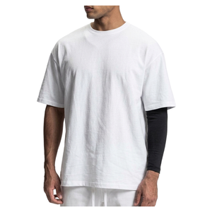 เสื้อยืดคอตตอนคุณภาพสูง 230GSM หรูหรา สั่งทำได้ ทรงหลวม ไหล่ตก แขนสั้น สำหรับผู้ชายและผู้หญิง - Product Image 3