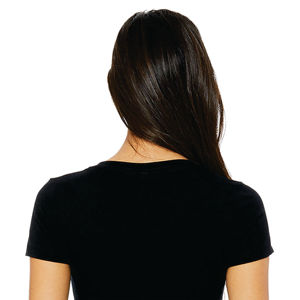 เสื้อยืดคอกลมสีดำสำหรับผู้หญิง ผ้าฝ้าย 100% ทรงปกติ แขนสั้น สีพื้น เรียบง่าย ระบายอากาศได้ดี น้ำหนัก 220 กรัม เหมาะสำหรับฤดูร้อน - Product Image 1