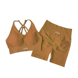 High Quality Breathable Women's Sports Bra Set OEM Custom Service Stylish Comfortable Backless Crop Bra High Support Yoga Active - Product Image 4
