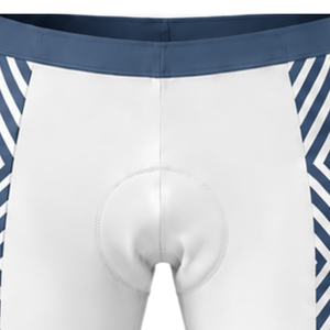 Ensemble maillot et short de cyclisme bleu ardoise et blanc, manches courtes, fermeture éclair intégrale, respirant, rembourré, pour la course à vélo, l'entraînement et les performances sportives - Product Image 5