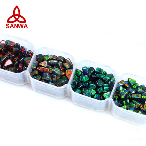 Opale d'eau Sanwa Galaxy OP701 2025, opale verte feu, pierre roulée, compatible avec le verre borosilicate COE33 pour l'art du soufflage de verre - Product Image 5