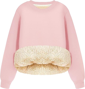 Sudadera Oversize Casual de Invierno con Hombros Caídos, de Forro Polar, Rosa, al por Mayor, de Poliéster/Algodón, Estilo Urbano, Bordada, de Lujo para Mujer - Product Image 1