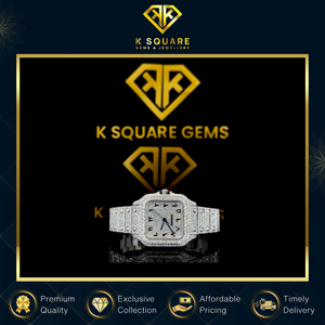 Nouvelle montre de luxe de qualité supérieure, mouvement à quartz analogique en acier inoxydable, étanche à 3 mètres, boîtier carré, bracelet serti de diamants - Product Image 3