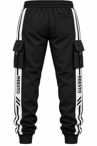 OEM <b>men's</b> <b>cargo</b> sweatpants supplier <b>men's</b> streetwear <b>cargo</b> <b>joggers</b> with side stripes custom <b>men's</b> athletic sweatpants - Product Image 2