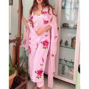 Conjunto de traje de fiesta para mujer de diseñador con parte superior inferior y Dupatta - Product Image 1