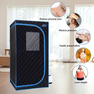 Tenda Sauna a Vapore Portatile Nera a Grandezza Naturale con Telecomando, Sedia Pieghevole, Tubi in PVC, Generatore di Vapore Personale per Spa Domestica - Product Image 5