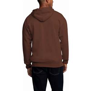 Men's Brown <b>Hooded</b> Sweatshirt Regular Fit Solid Color Knitted Cotton Casual Hoodie Autumn Wear - Product Image 6