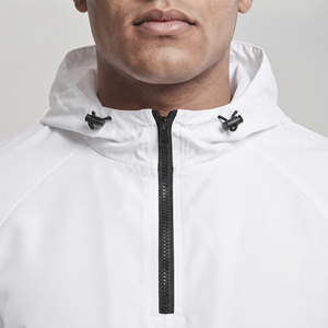 ชุดวอร์มกันลมสำหรับผู้ชาย OEM เสื้อแจ็คเก็ตกันลมและกางเกงวอร์มสำหรับผู้ชาย เสื้อแจ็คเก็ตกันลมมีฮู้ดแขนยาวสำหรับผู้ชาย - Product Image 5