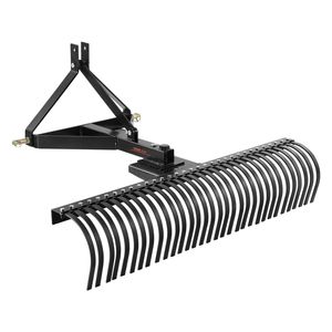 Rastrillo de jardín de 32 púas de acero duradero, compatible con tractor, enganche de 3 puntos, 60 pulgadas de ancho, removedor de tallo de arrastre con IDE - Product Image 1
