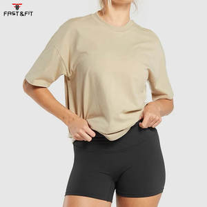 Camiseta Deportiva de Verano para Mujer, Transpirable y Ecológica, 100% Algodón, Corte Regular, Logotipo Personalizado OEM, Corte Holgado para Entrenamiento - Product Image 4