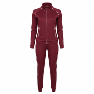 Chándal Deportivo para Mujer, Color Azul Claro y Blanco, con Bloques de Color, 2 en 1, Manga Larga, Cuello con Capucha y Cremallera, Corte Regular, Transpirable, para Invierno - Product Image 2