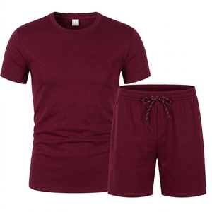 Ensemble de sport 2 pièces pour homme, 80% polyester, t-shirt à séchage rapide et short de jogging, pour la course, l'entraînement, la gym, vêtements de sport - Product Image 4