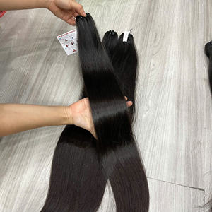 PRODUIT PHARE Extensions de cheveux naturels noirs lisses en trame, cheveux humains vietnamiens de haute qualité, prêts à être expédiés, non traités, sans nœuds - Product Image 4