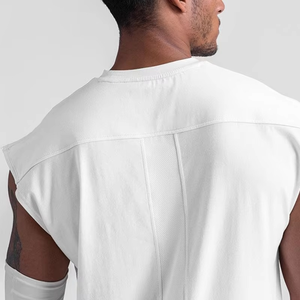 YITE High Quality <b>Men's</b> Sleeveless <b>Singlets</b> Oversized Blank Tshirt Custom Logo Fitness Sports Plus Size Gym Tank Top Knitted - Product Image 2