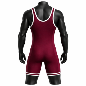 Combinaisons de lutte personnalisées pour hommes en tissu extensible, logo imprimé numériquement sur le devant, 200 g/m², légères, respirantes, résistantes à l'usure - Product Image 3