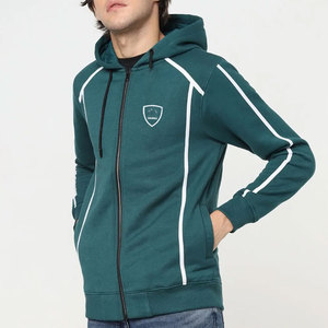 Sudadera con capucha de lana de algodón Streetwise ajustada para hombre, sudaderas con capucha teñidas lisas suaves con bordado de cremallera de calidad, ropa de talla grande - Product Image 3