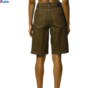 BOBBIN INDUSTRIES Shorts de Mezclilla para Mujer, Verano, Casuales, Alta Calidad, Cómodos, Color Personalizado, Transpirables, Bolsillos con Botones, Estilo Vintage - Product Image 5