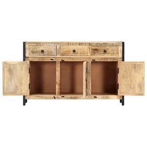 Buffet moyen en bois de manguier massif naturel avec acier thermolaqué – Meuble durable et élégant - Product Image 4
