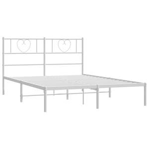 Cadre de lit en métal blanc 53,1 x 74,8 pouces avec tête de lit sans matelas - Product Image 5