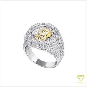 Bague ornée en moissanite et diamant en argent sterling 925, style religieux, pour la vente de bijoux et les collections de cadeaux - Product Image 2
