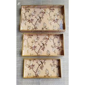 Elegante Juego de Bandejas Esmaltadas con Motivo de Grulla de Jardín, Plato para Servir con Borde Dorado, Bandeja Decorativa para Almacenamiento, para Decoración de Bodas y Salas de Estar - Product Image 6