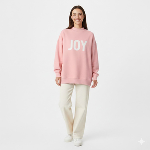 Sudadera Acogedora de Cuello Alto para Mujer con Estilo Urbano Moderno, Sudadera Holgada con Mezcla de Tejidos Premium - Product Image 1