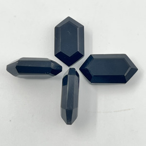 Ónix negro natural facetado de alta calidad AAA+ en forma de hexágono para la fabricación de joyas IBRAHIM GEMS - Product Image 3