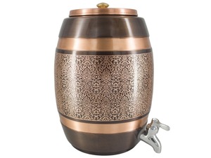 Juego de dispensador de agua de cobre con soporte de latón, grifo, tapa y una taza de cobre - Product Image 2
