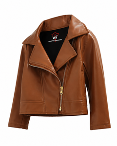 WARPRO INDUSTRY Unisex Brown PU Leather Motorcycle Jacket Stand Collar Asymmetric Zipper Cotton <b>Lined</b> Autumn Fashion <b>Coat</b> for - Product Image 3